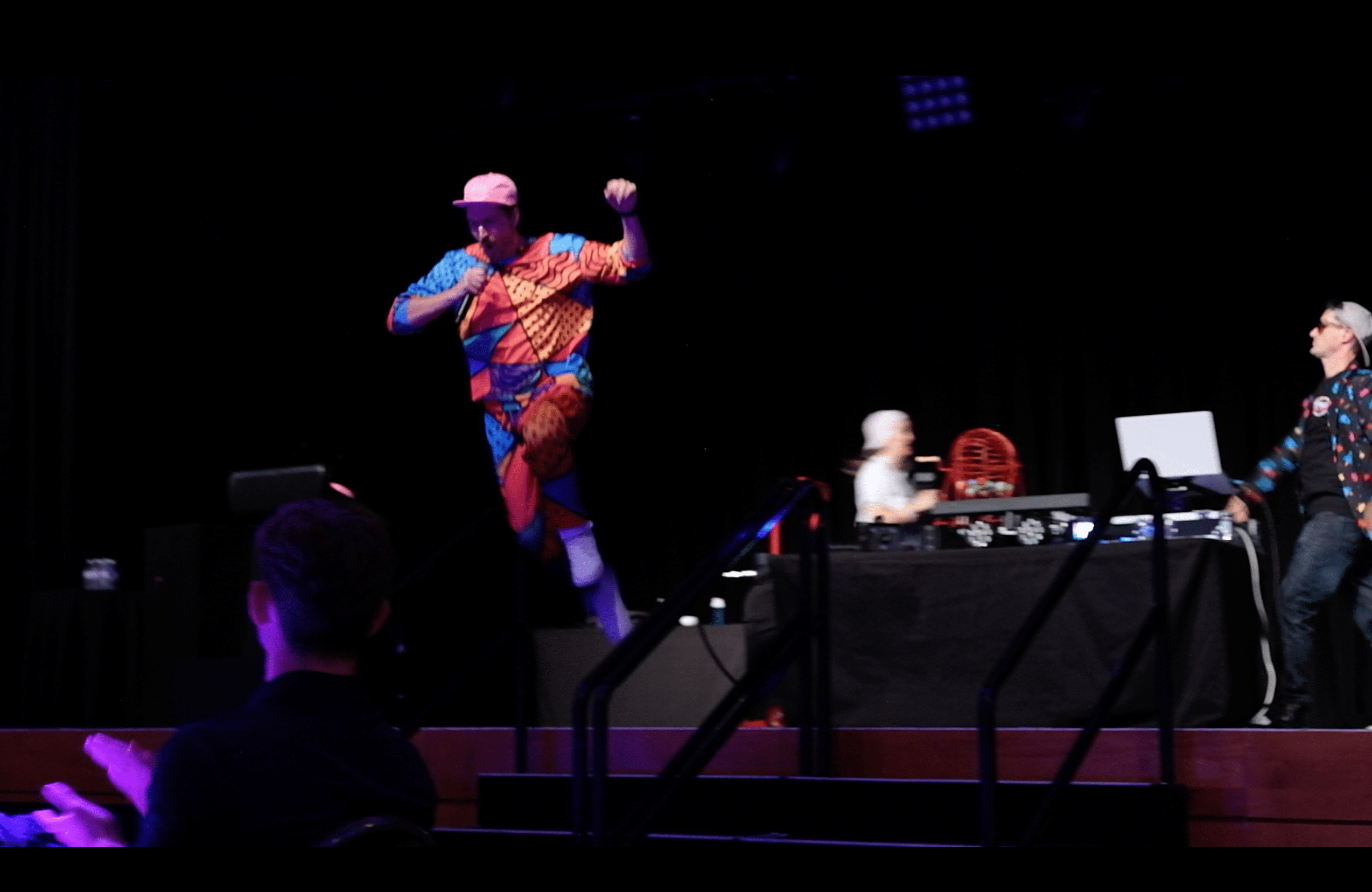 corporate party entertainment with guests dancing and engaging